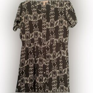 Forever21 Black Dress with Retro Robot Print
